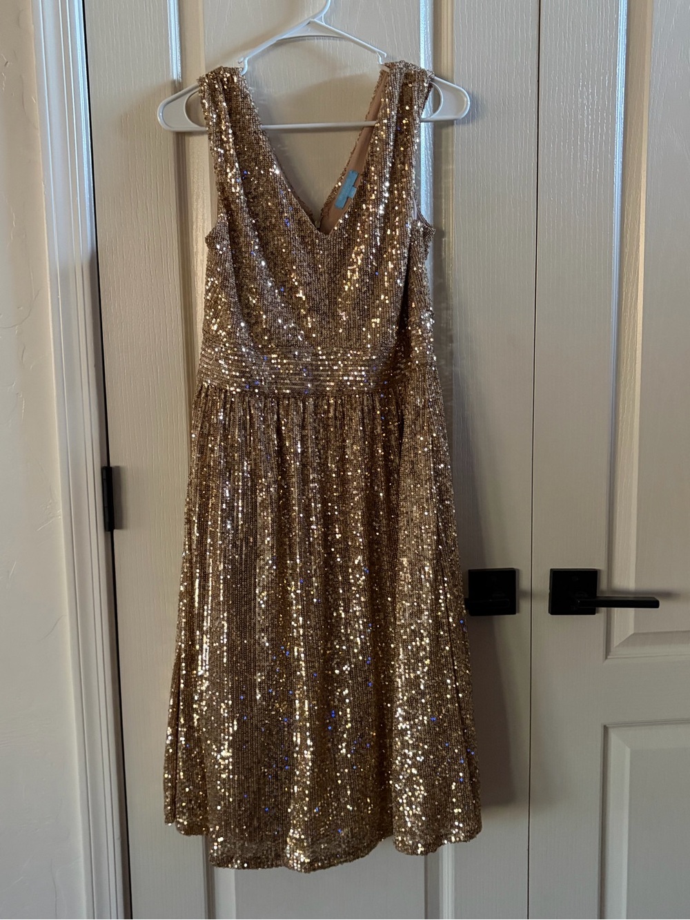 Draper James Gold Sequin Cocktail Dress